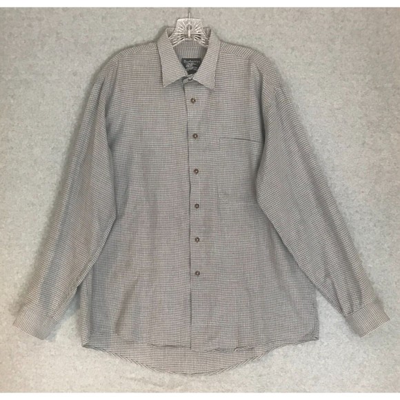 Burberry Shirt Mens Large Multicolor Check Button Up Long Sleeve Casual READ - Picture 1 of 9